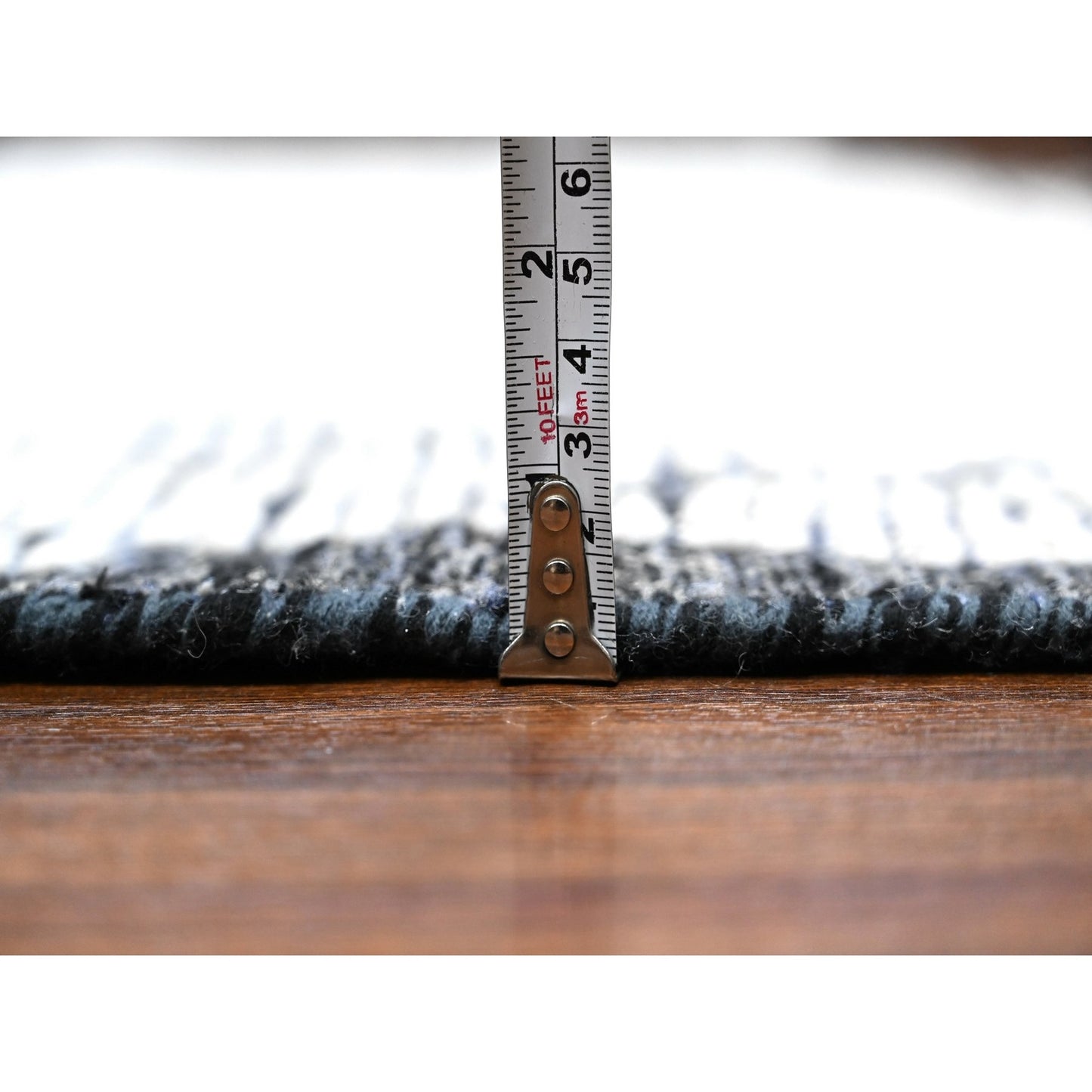 9'1"X12'4" Ivory Hand Knotted Moroccan Weave Criss Cross Design Rug