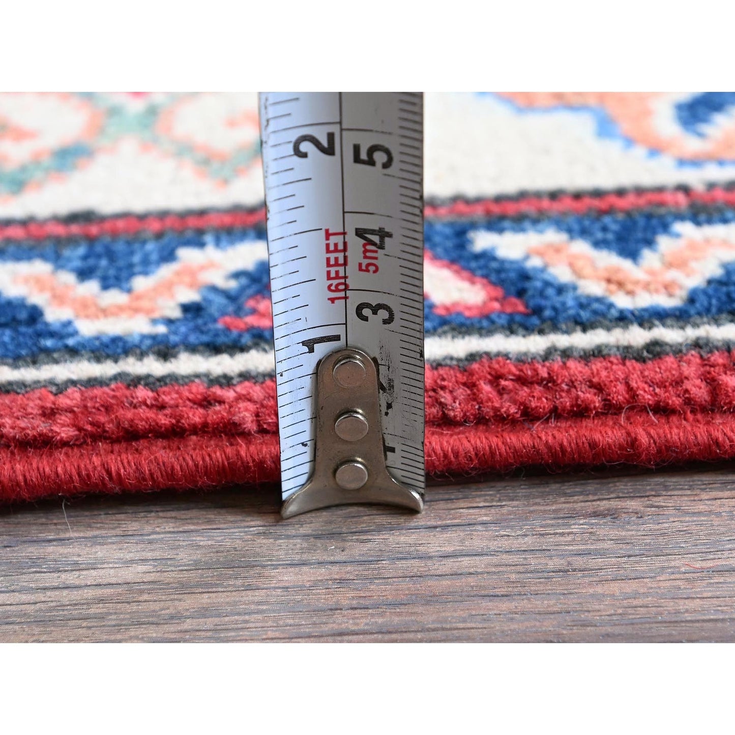 2'9"X12'10" Chili Red Kazak Hand Knotted Soft Wool Runner Oriental Rug