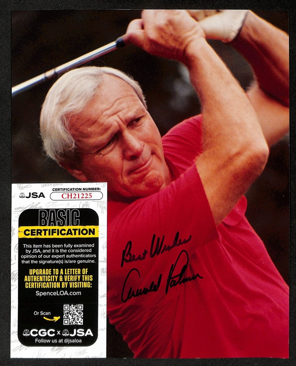 Arnold Palmer Signed/Inscribed 8X10 Photo Pga Masters Champ Jsa 198832