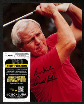 Arnold Palmer Signed/Inscribed 8X10 Photo Pga Masters Champ Jsa 198832