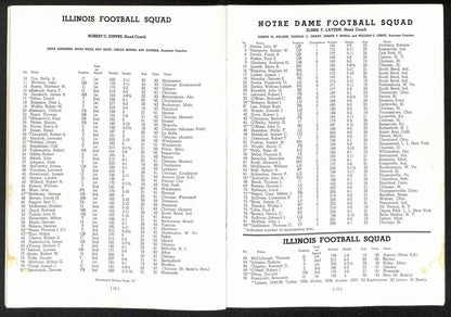 1940 Notre Dame @ Illinois Vintage College Football Game Program 195833