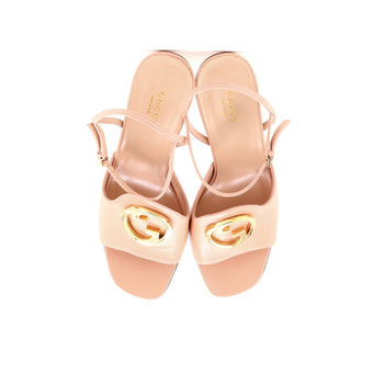 Leather Gucci Women's Blondie Ankle Strap Heeled Sandals
