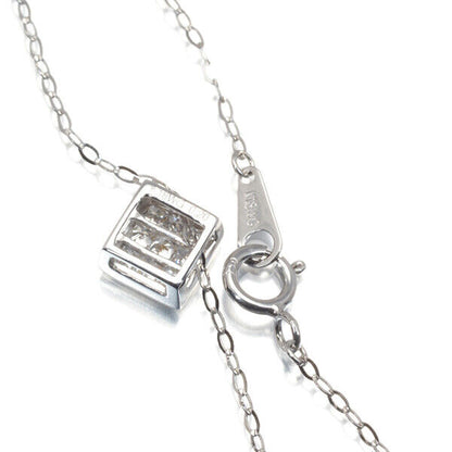 Diamond 0.20ct Mystery-setting Square Necklace