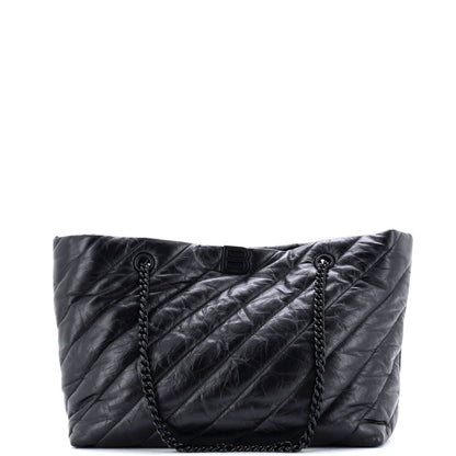 Balenciaga Crush Carry All Chain Tote Quilted Leather Medium