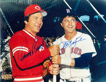 Johnny Bench Carl Yastrzemski Autographed 8X10 Baseball Photo (Beckett)