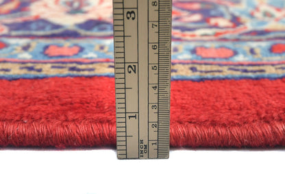 Hand-knotted oriental rug vintage red floral design traditional carpet 7x10