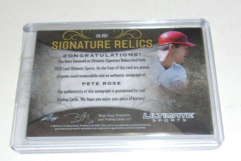 Pete Rose 2019 Leaf Ultimate Auto Game Used Quad
