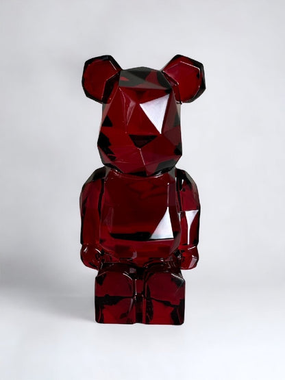 Medicom Be@Rbrick Baccarat Fragment Design Polygon Crystal Glass Red Figurine