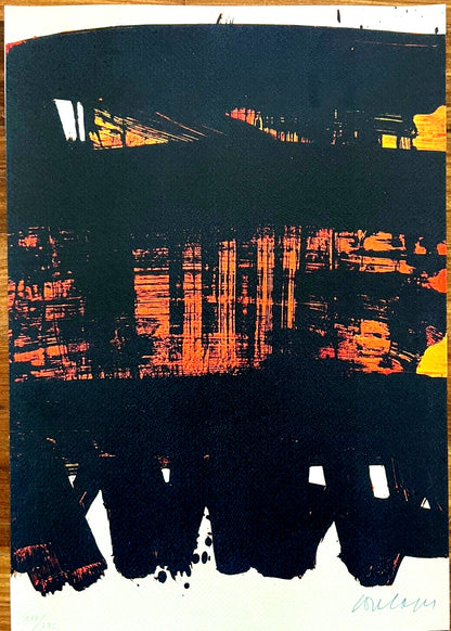 Pierre Soulages Coa Signed Op 1995 Numbered By Hand In Pencil 275Ex