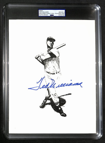 Ted Williams Signed/Auto 8X10 Photo/Print Red Sox