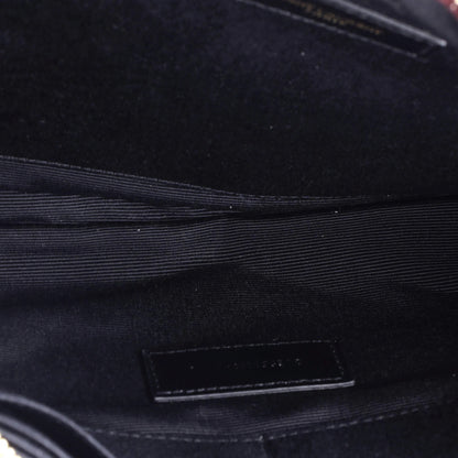 Saint Laurent Classic Monogram Wristlet Pouch Matelasse Chevron Leather Medium