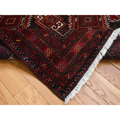 3'7"X6'5" Brown Vintage Zoroastrian Balooch Pure Wool Hand Knotted Rug