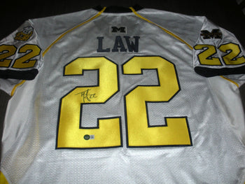 Ty Law Michigan Wolverines! Beckett/Coa Signed