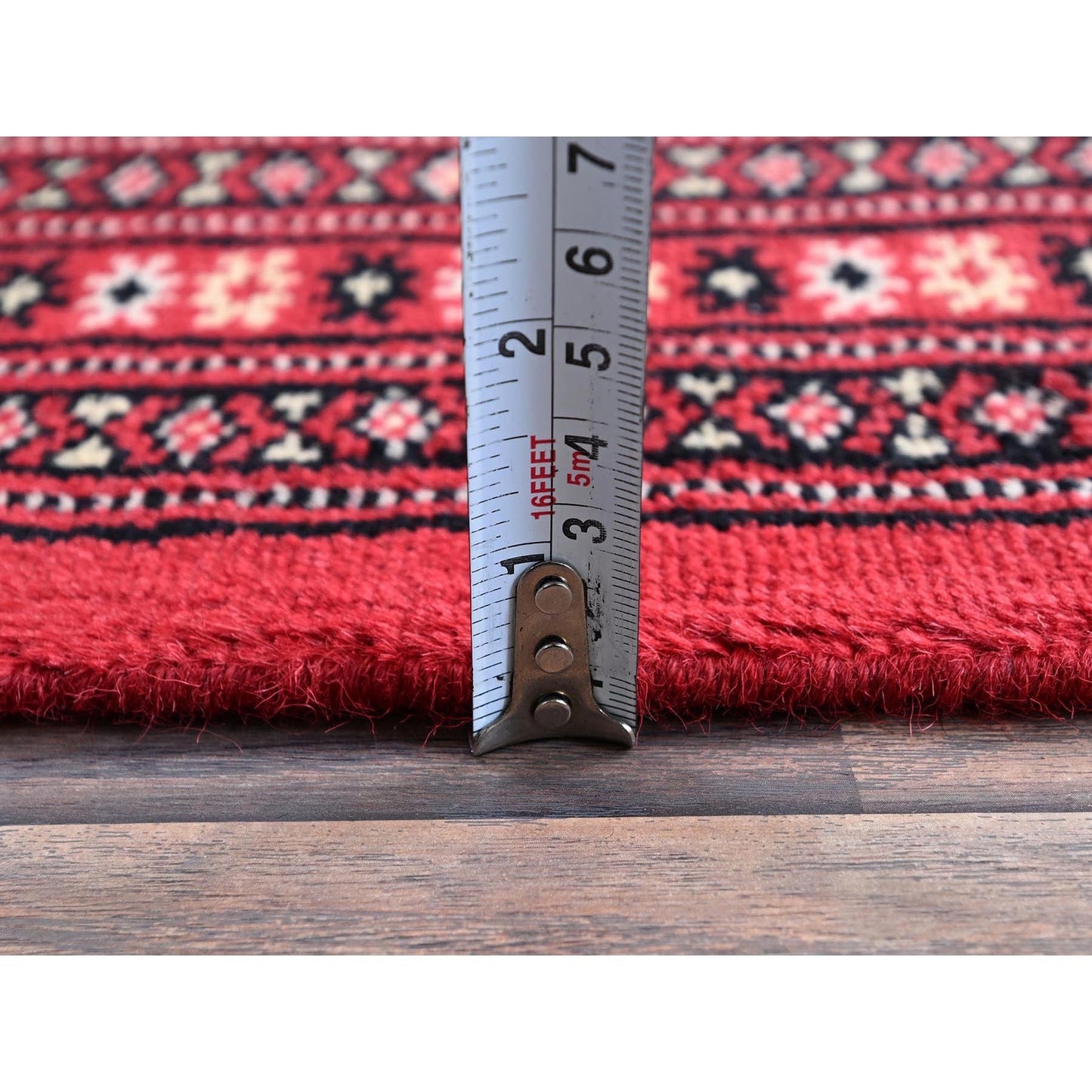 2'6"X12'5" Ajax Red Princess Bokara Soft Wool Hand Knotted Runner Rug