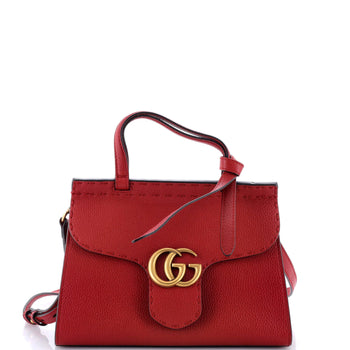 Gucci Gg Marmont Top Handle Bag Leather Mini