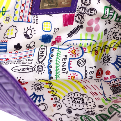 Small Fendi Baguette Bag Logo Embossed Leather