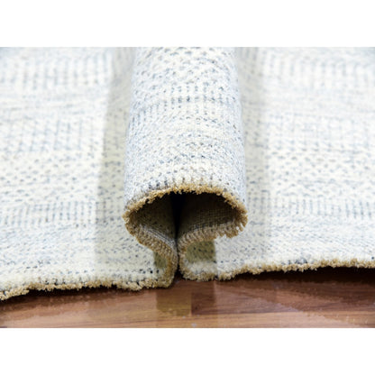 8'X10'1" Classic Gray Hand Knotted Modern Grass Design Wool Plain Rug