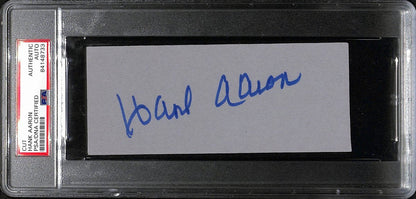 Hank Aaron Hof Signed/Autographed 6X2.5 Cut Card Atlanta Braves Psa/Dna 193442