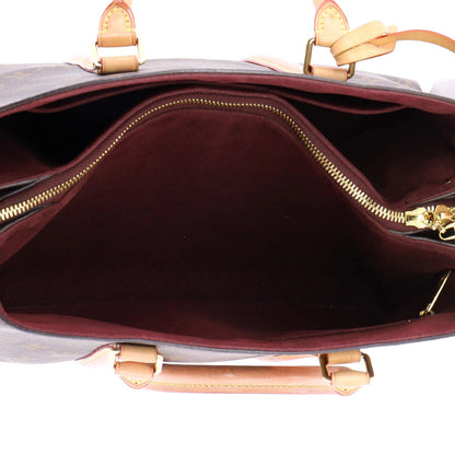 Louis Vuitton Soufflot Tote Monogram Canvas With Leather Mm