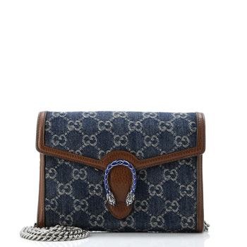 Small Gucci Dionysus Chain Wallet GG Denim