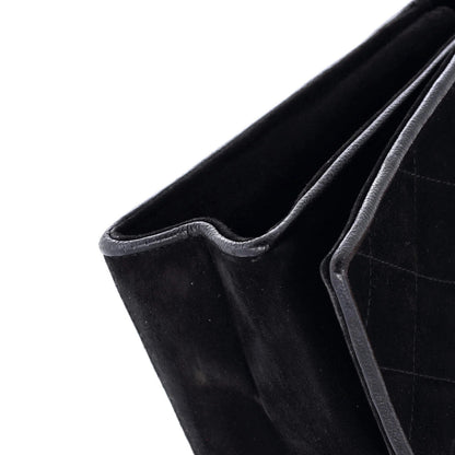 Chanel Vintage Cc Chain Full Flap Bag Quilted Suede Small