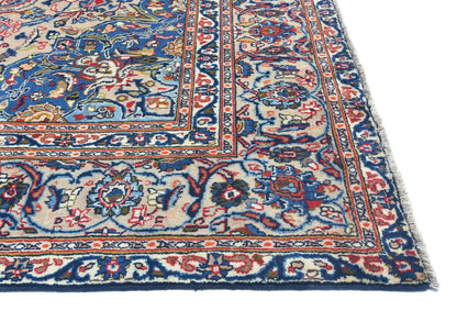 Vintage Handmade Beige Oriental Rug Floral Design