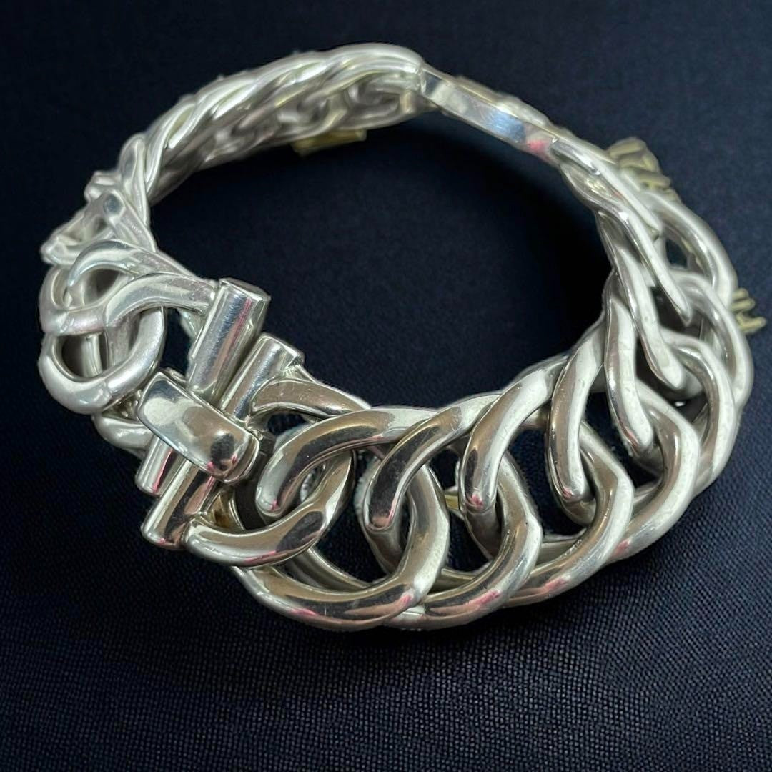 inches Gucci Sun Motif Chain Bracelet Sterling Silver and 18K Yellow Gold 7.48