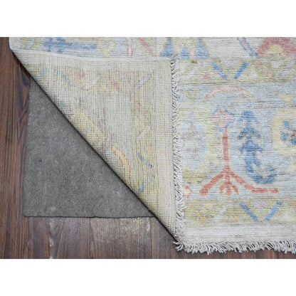 7'10"X9'9" Silver Gray Hand Knotted Afghan Angora Oushak Oriental Rug