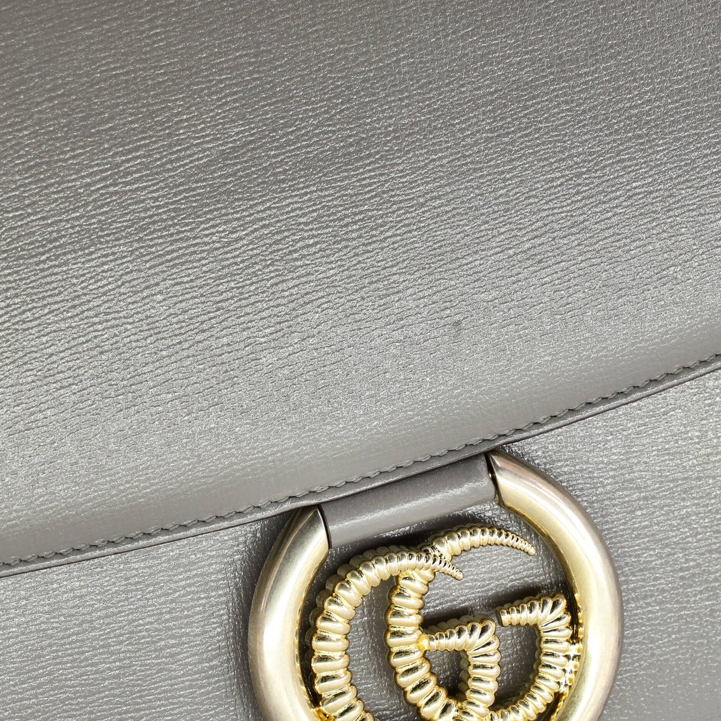 Gucci Gg Ring Shoulder Bag Leather Medium
