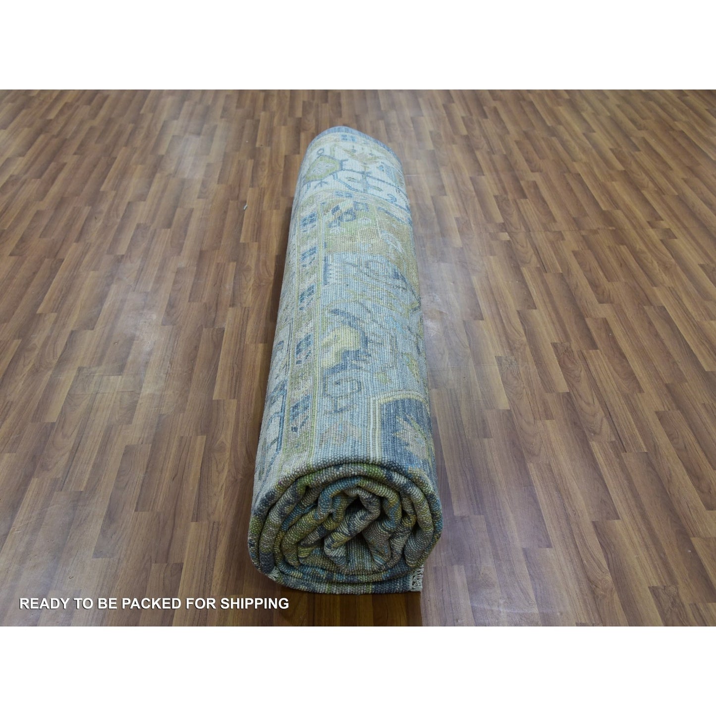 11'10"X14'9" Gray Oushak Weave 100% Wool Hand Knotted Oversized Rug