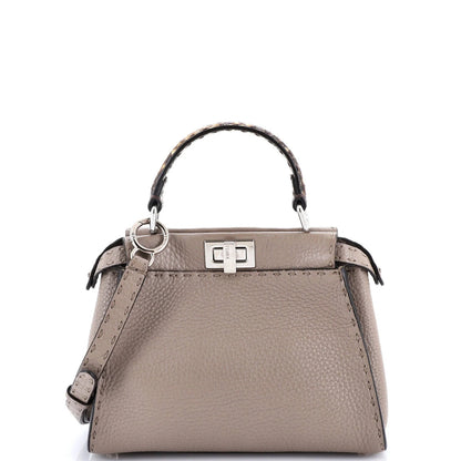Fendi Selleria Peekaboo Bag Leather With Python Mini