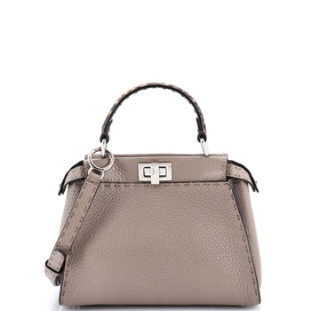 Fendi Selleria Peekaboo Bag Leather With Python Mini