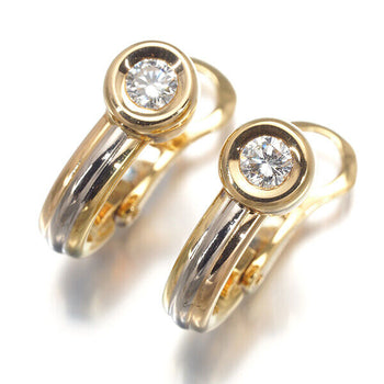 Cartier Earrings Monostone Diamond 3Color 18K 750 Yellow White Rose Gold