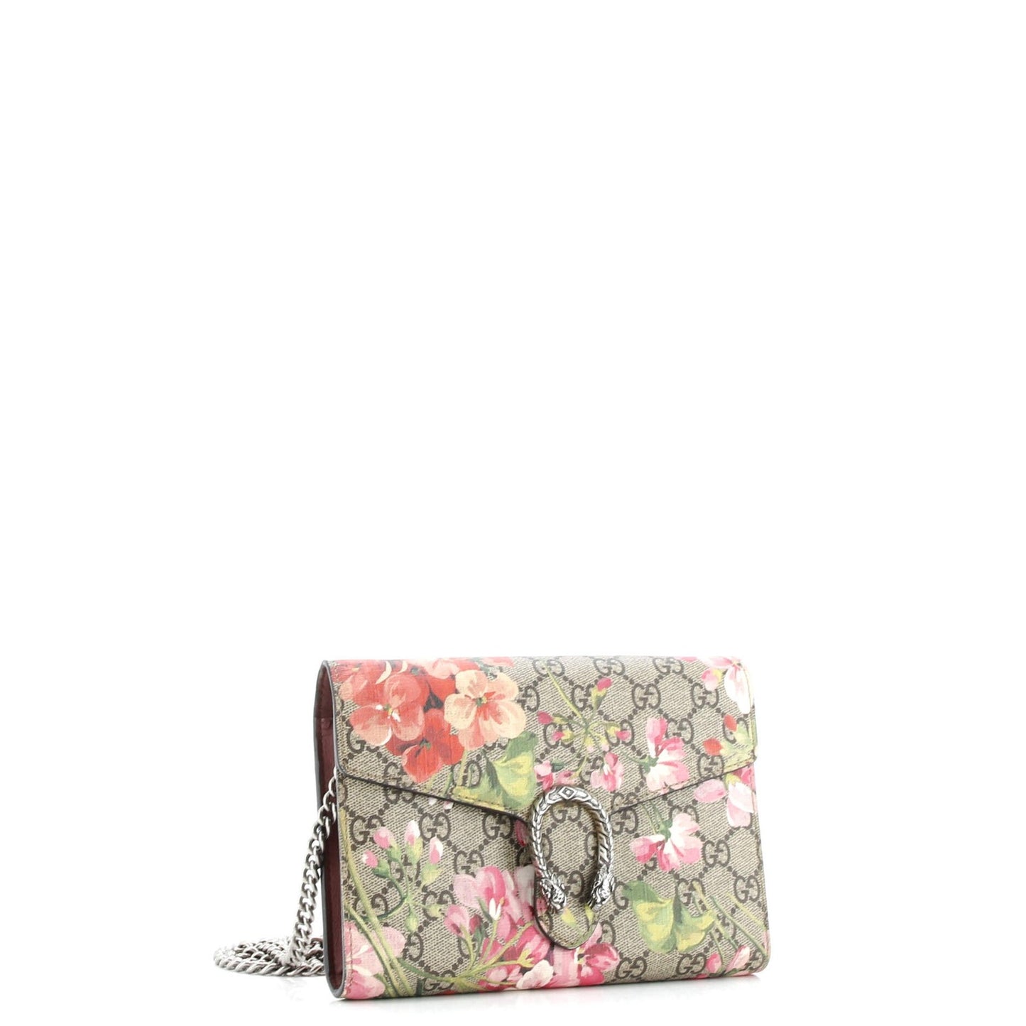 Gucci Dionysus Chain Wallet Blooms Print Gg Coated Canvas Small