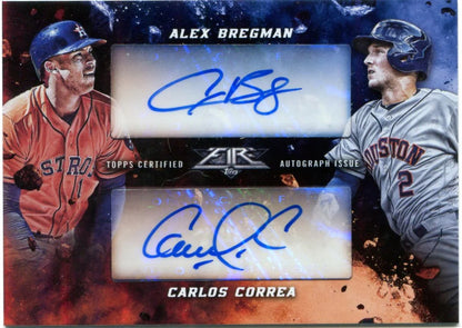 Alex Bregman Carlos Correa Topps Fire Baseball Certified Autograph Issue Duel Si