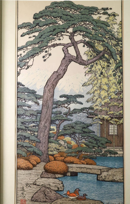 Toshi Yoshida Early Spring Three Friends Original Woodblock Print Set of 3