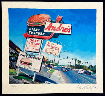 Bob Dylan Lithograph Coa Signed Op Numbered Pencil Art Museum