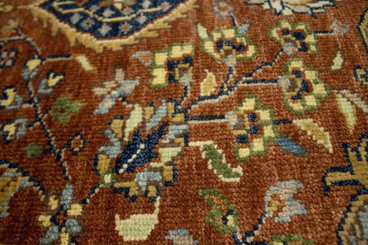 6X9 Ft Handmade Rust Serapi Oriental Rug Farmho