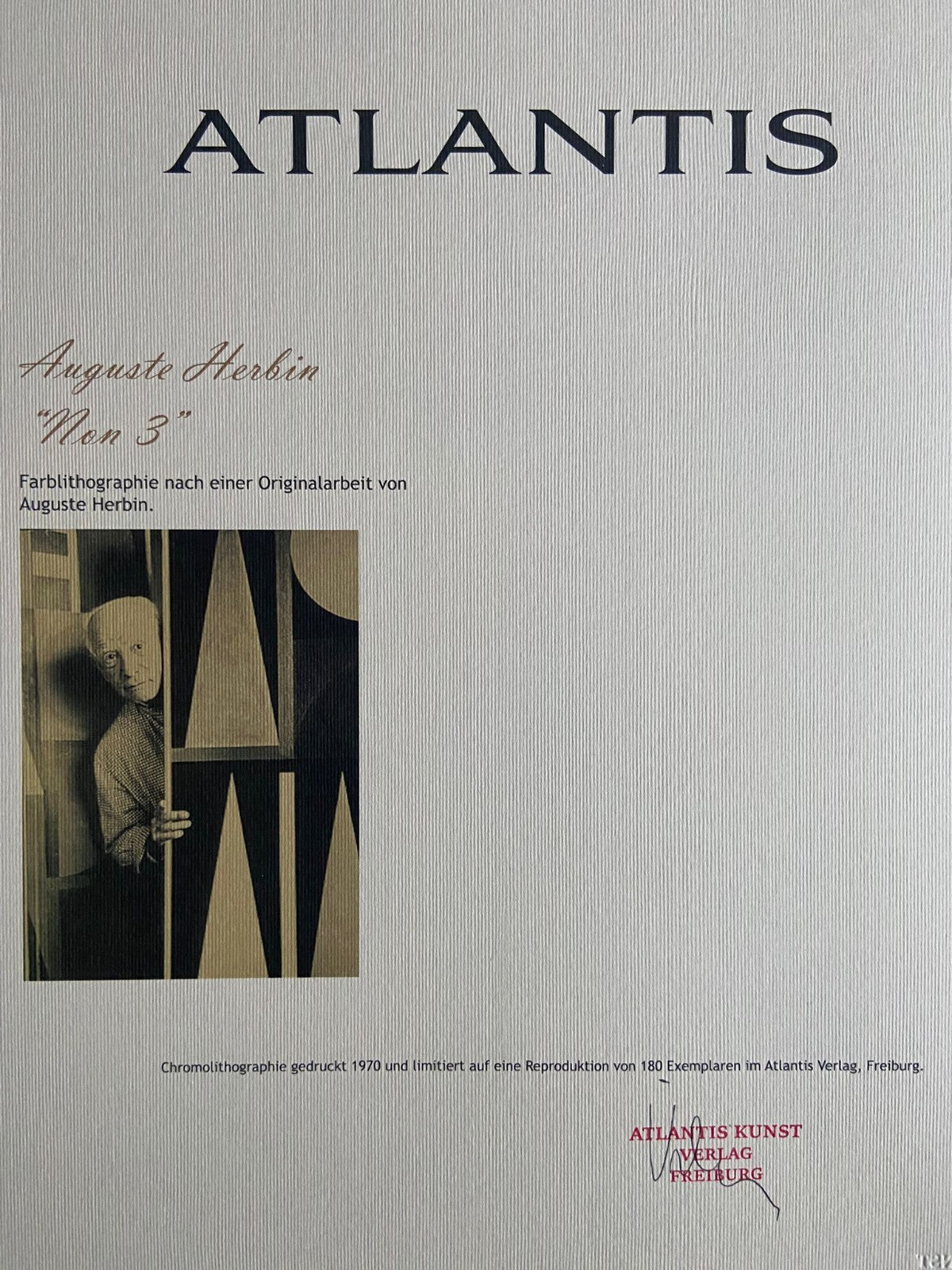 Auguste Herbin Lithograph Coa Numbered Stamped Certified 180 Ex