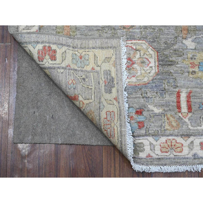 2'6"X9'9" Lava Gray North West Zoroastrian Hand Knotted Wool Oriental Rug