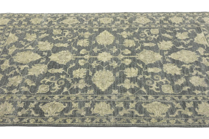 Hand-Knotted Floral Transitional Oriental Rug