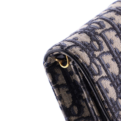 Christian Dior Vertical Saddle Chain Pouch Oblique Canvas