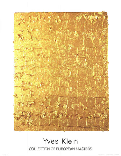 Yves Klein Gold Leaf On Panel " Poster Modernism Gold Squares