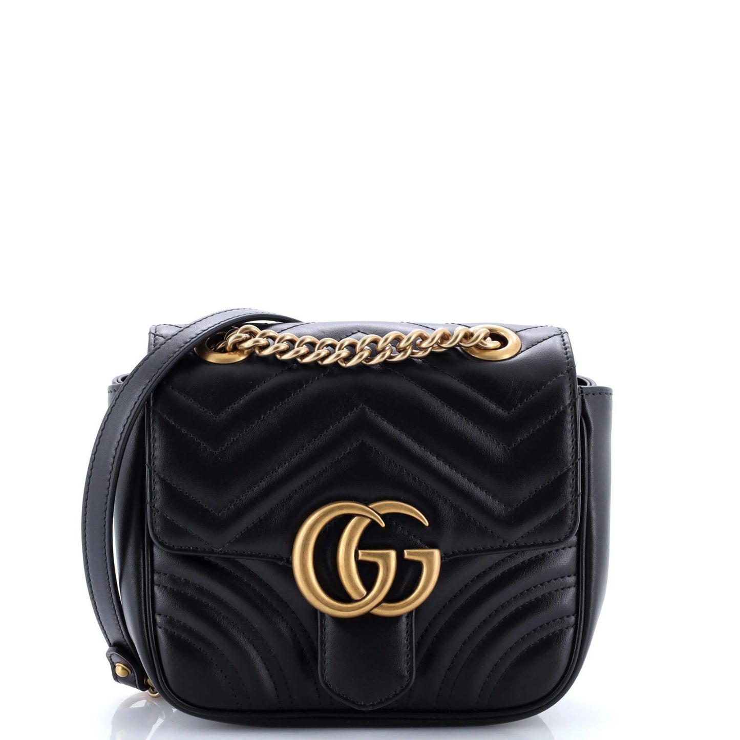 Gucci Gg Marmont Square Flap Bag Matelasse Leather Mini
