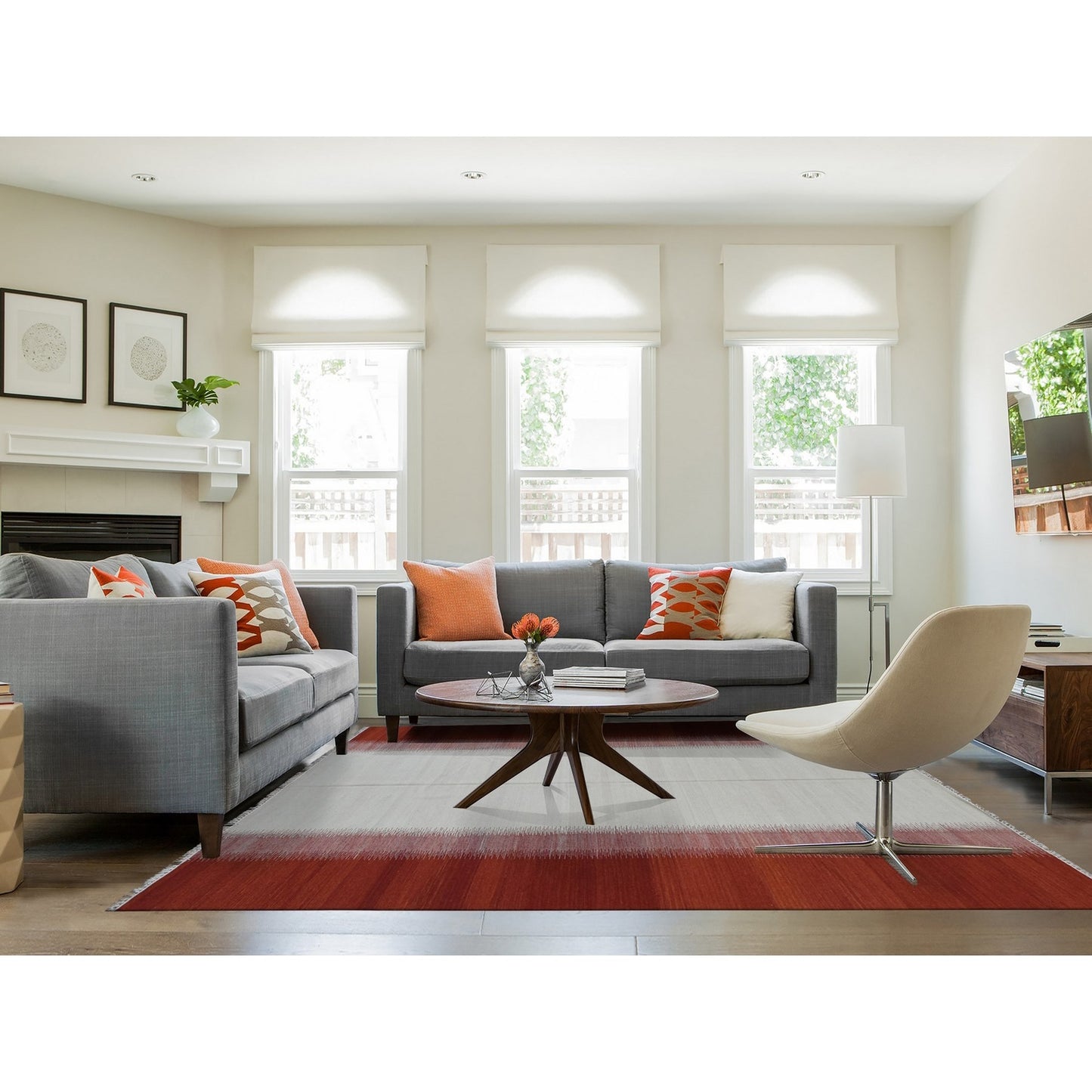 8'X10'2" Ivory 100% Wool Flat Weave Durie Kilim Hand Woven Reversible Rug