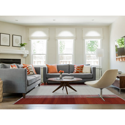 8'X10'2" Ivory 100% Wool Flat Weave Durie Kilim Hand Woven Reversible Rug