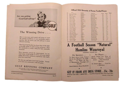 October 7, 1933 Kansas Vs. Notre Dame Ncaa