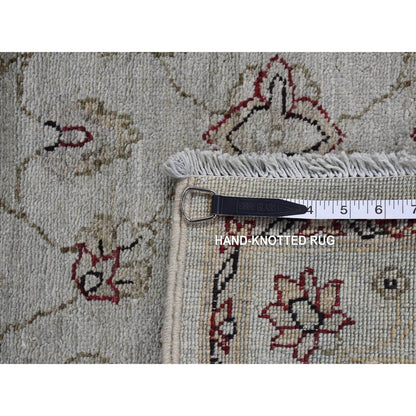 2'8"X13' Gray Overdyed Ziegler Mahal Pure Wool Hand Knotted Runner Rug