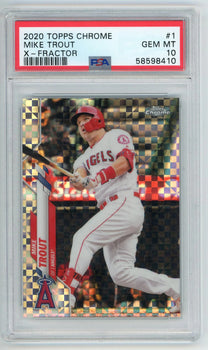 Mike Trout 2020 Topps Chrome X-Fractor #1 Psa Mt 10
