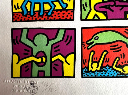 Keith Haring Lithograph From An Painting Coa